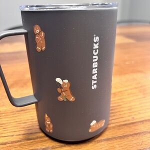 NWT🎄Starbucks x MiiR 2025 Holiday Winter Grey Gingerbread Men SS 16 oz Mug